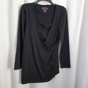 Great Expectations Maternity Sandy Marcie Black Nursing Top Small Wrap stretch